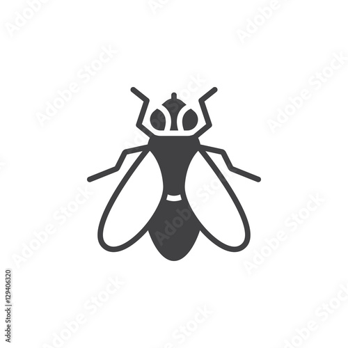Fly icon vector, filled flat sign, solid pictogram isolated on white. Symbol, logo illustration photo