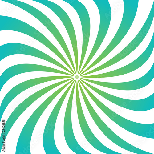 Cyan and green swirling ray vortex background