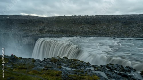 Dettifoss in iceland cloudy 4K