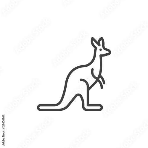 Kangaroo line icon, outline vector sign, linear pictogram isolated on white. Symbol, logo illustration