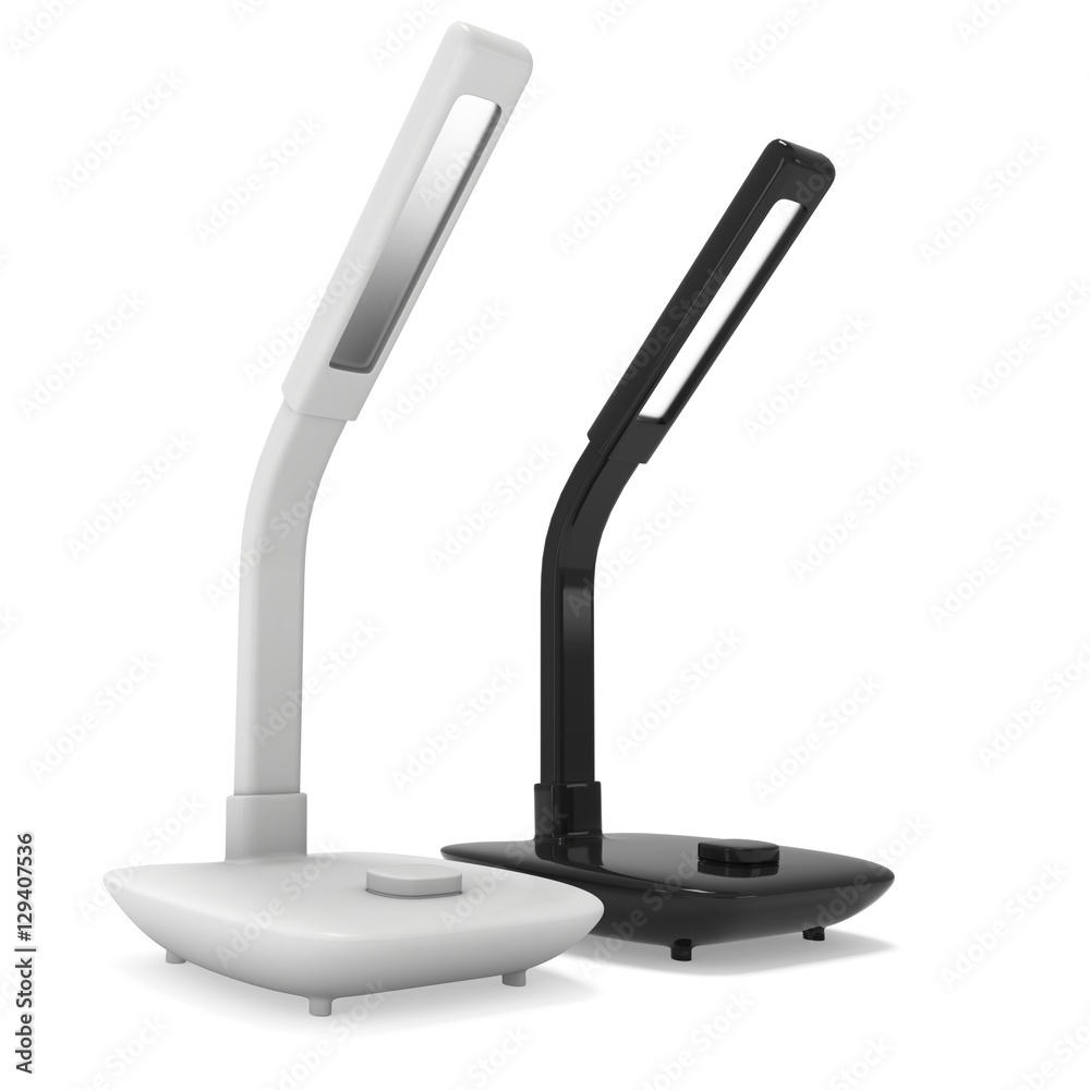 Led Sensor Desk Lamps. 3D render isolated on white background. Template for Object Presentation. Led Sensor Desk Lamps. 3D render isolated on white background. Template for Object Presentation.