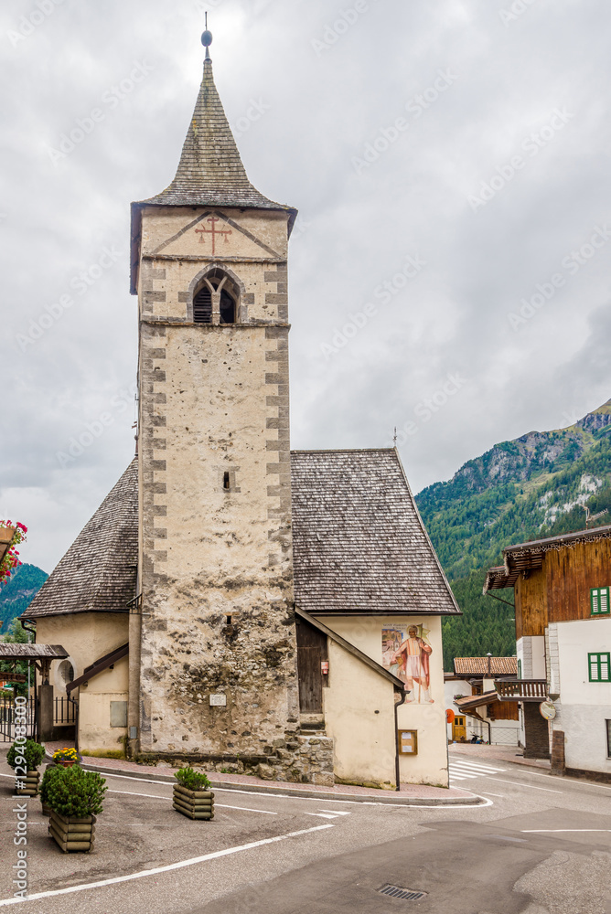 Church of Saint Florian in Canazei town - Italy Dolomites