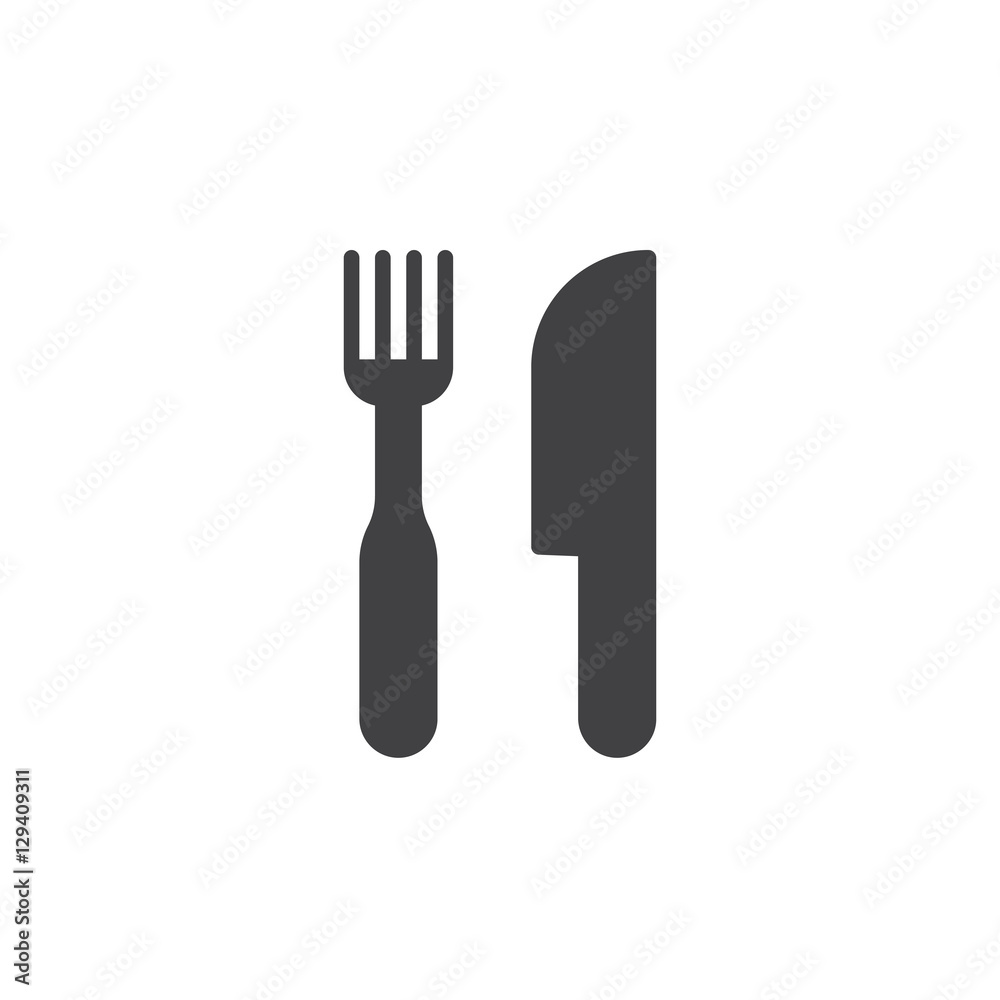 Restaurant symbol. Fork and knife icon vector, filled flat sign, solid pictogram isolated on white. Logo illustration Restaurant symbol. Fork and knife icon vector, filled flat sign, solid pictogram isolated on white. Logo illustration