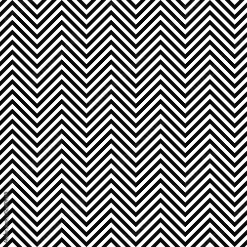 Black and white seamless zig zag line pattern © David Zydd