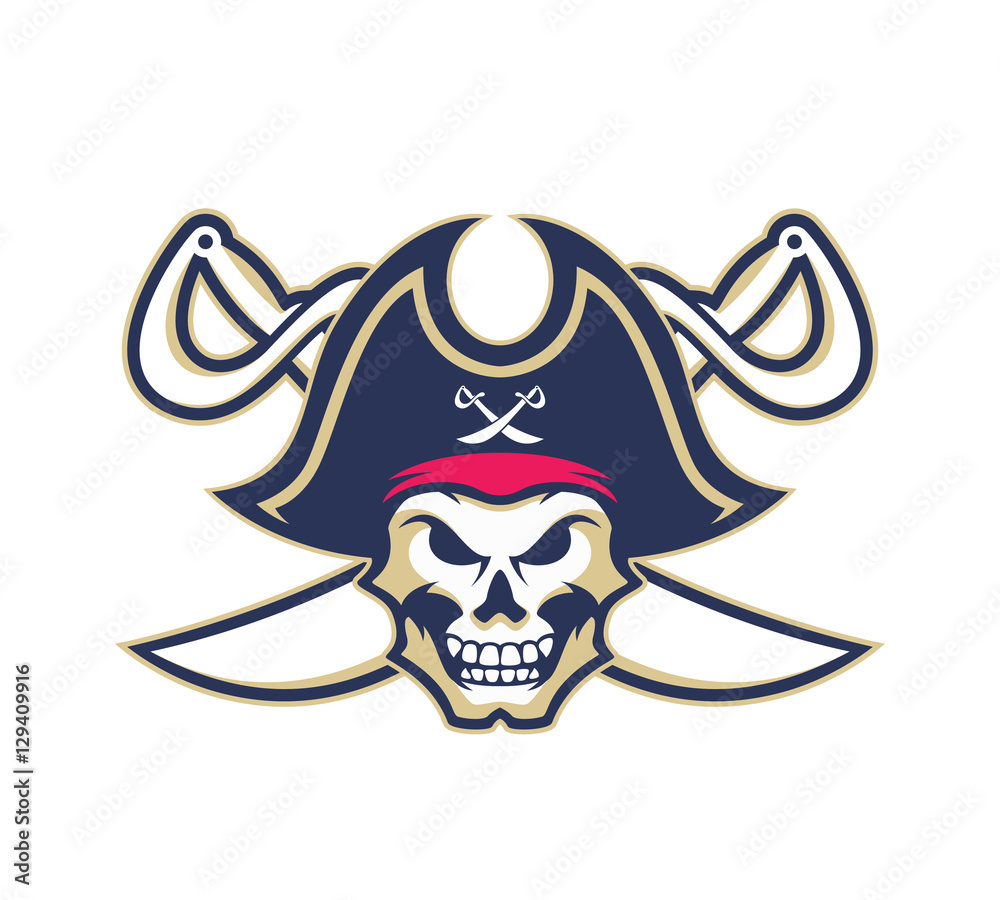 Fototapeta premium Pirate skull mascot