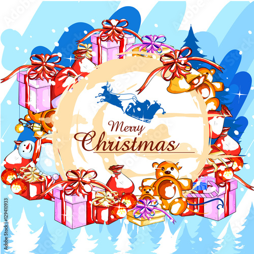 Colorful gift for Merry Christmas holiday celebration 