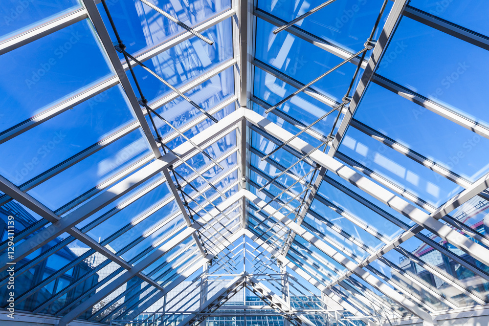 High-tech architecture, glass roof