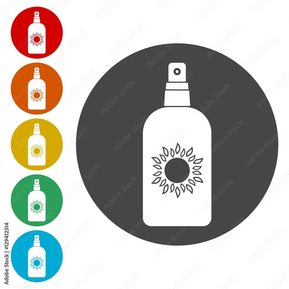 Sun Cream Icon, Sun protect vector flat icon 