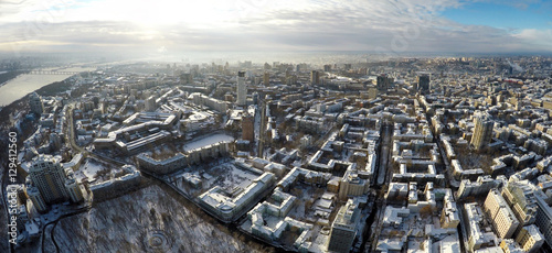 Kiev winter, Mariinsky park, aerial view photo