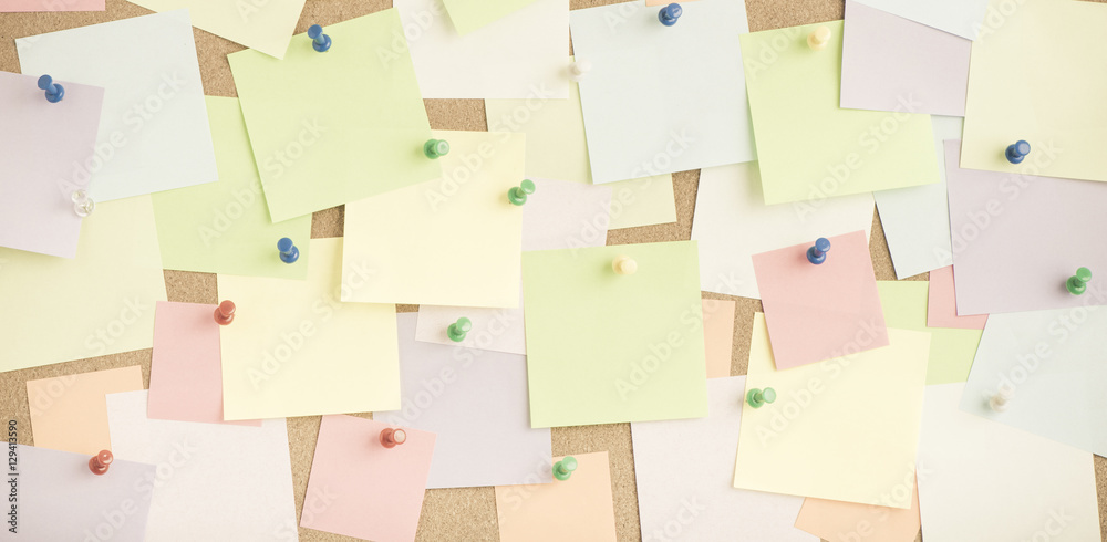 Sticky Note Post It Board Office Stock Photo