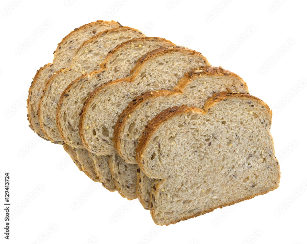 Nine grain bread slices on a white background. Nine grain bread slices on a white background.