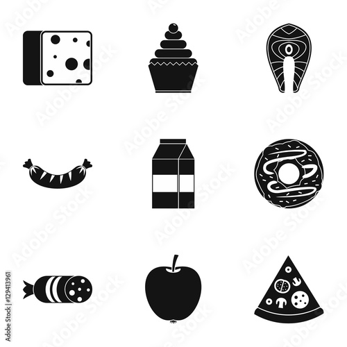 Brunch icons set. Simple illustration of 9 brunch vector icons for web