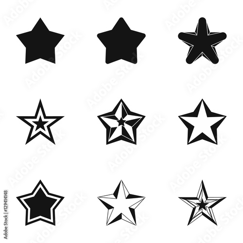 Figure star icons set. Simple illustration of 9 figure star vector icons for web