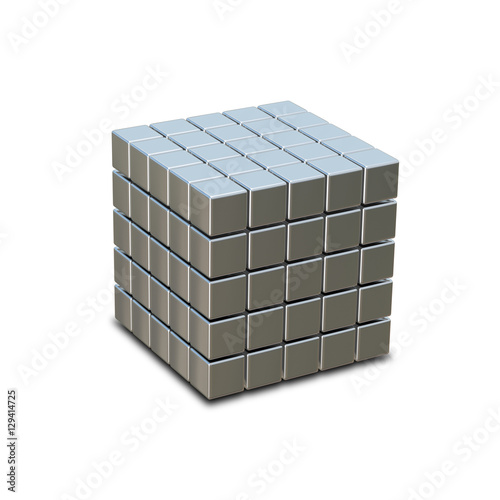 3D Illustration Metal cube