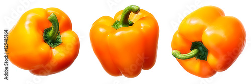 Sweet orange pepper isolated on white background