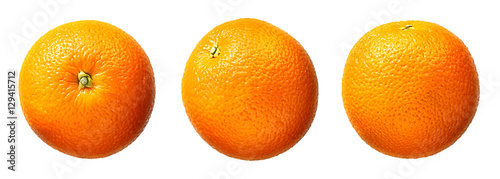 Fotografiet Fresh orange fruit isolated on white background