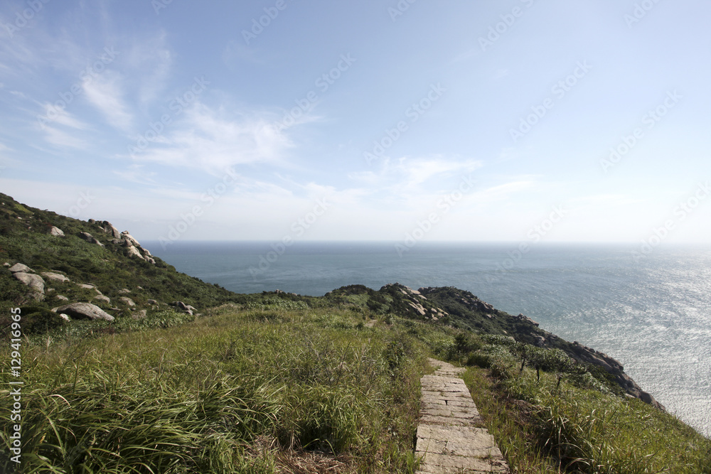 East China Hill landscape with ocean