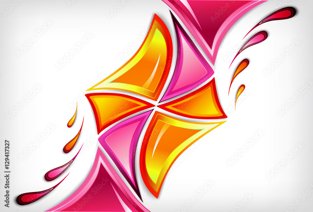 Splash in various pink colours . Vector background