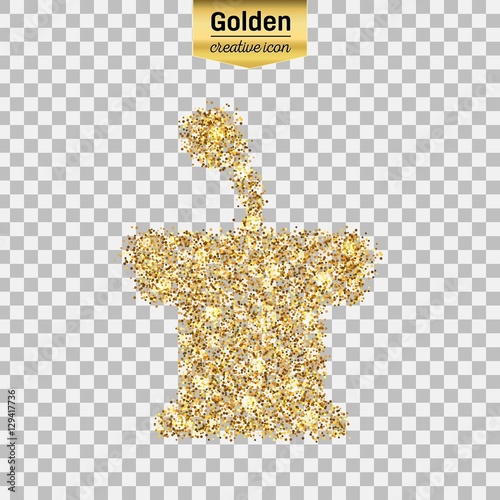 Gold glitter vector icon
