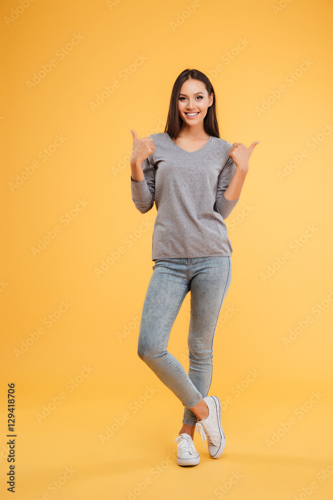 Full length happy model Full length happy model