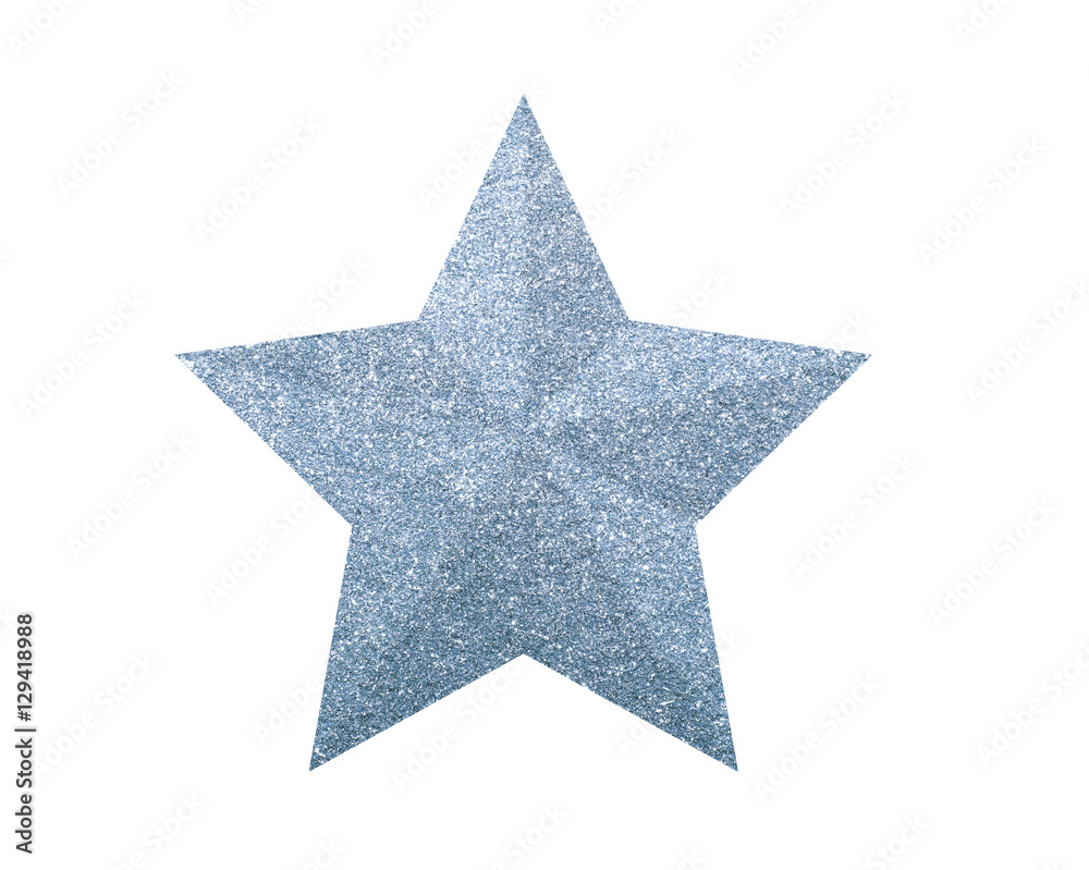 Silver Christmas star isolated on white background Silver Christmas star isolated on white background