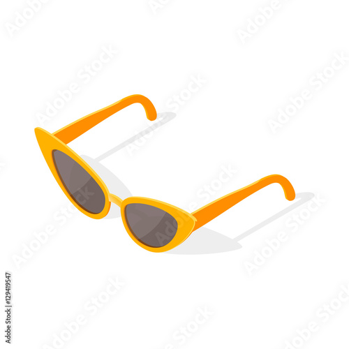 Isometric 3d vector illustration of cat eye glasses.