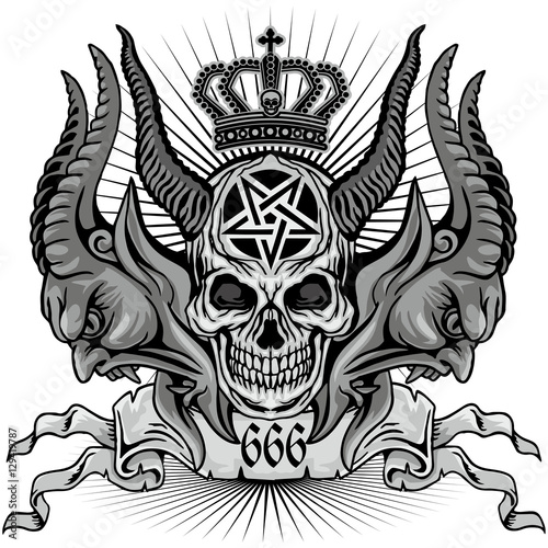  grunge skull coat of arms