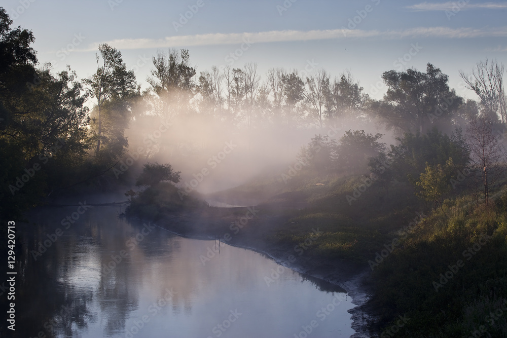Fototapeta premium fog over the river