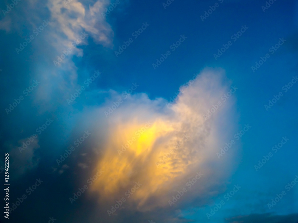 Gold cloud in the blue sky Gold cloud in the blue sky
