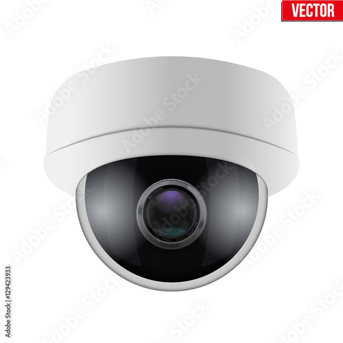 CCTV security camera. Technologies for monitoring and protection of territory. Vector Illustration isolated on white background.