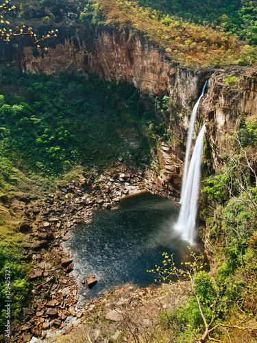 120 meters waterfall in Chapada dos Veadeiros, Brazil