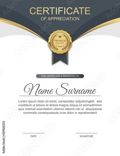 Vector certificate template.