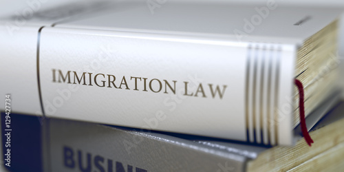 Valokuva Book Title on the Spine - Immigration Law. 3D.