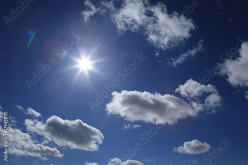 white clouds in the blue sky