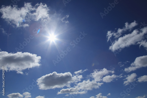 white clouds in the blue sky