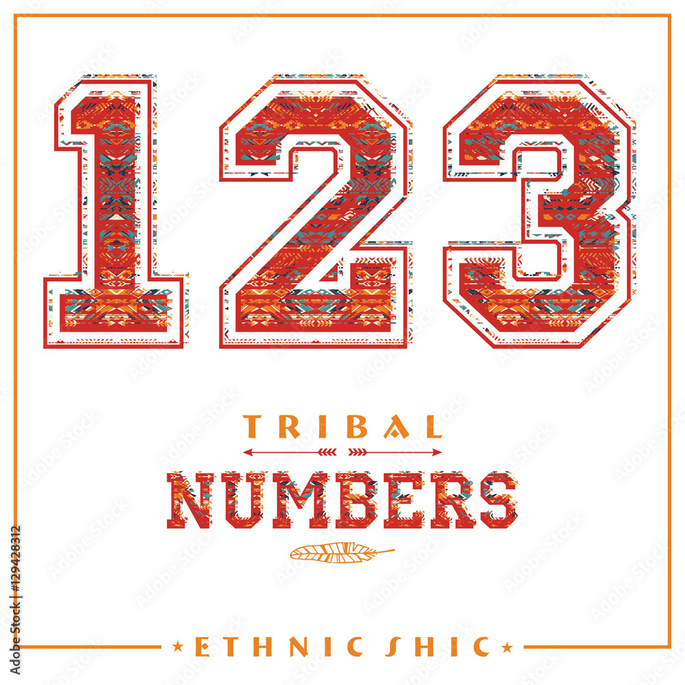 Tribal ethnic numbers for t-shirts, posters, card and other uses. Tribal ethnic numbers for t-shirts, posters, card and other uses.
