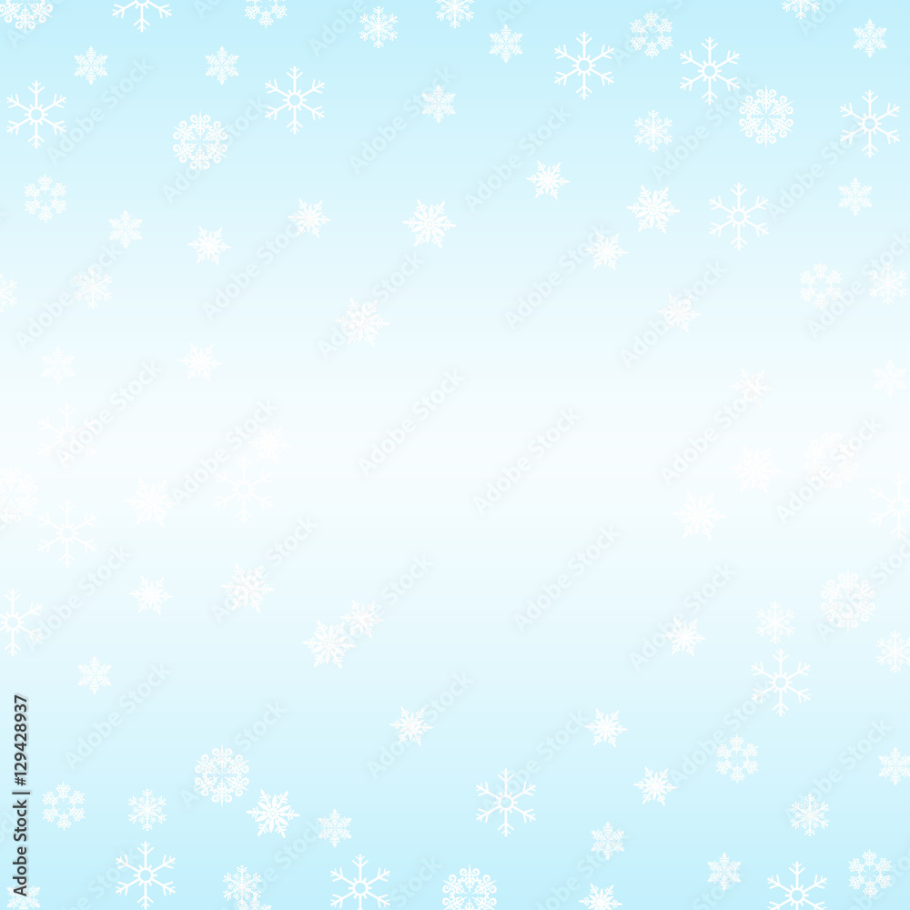 White and blue winter background with snowflakes White and blue winter background with snowflakes