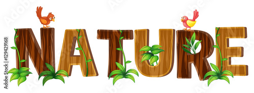 Font design with word nature