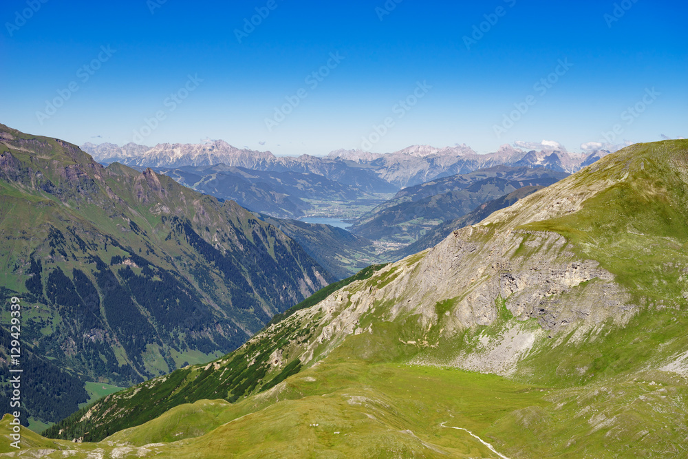 Austrian alps and Zell am See lake