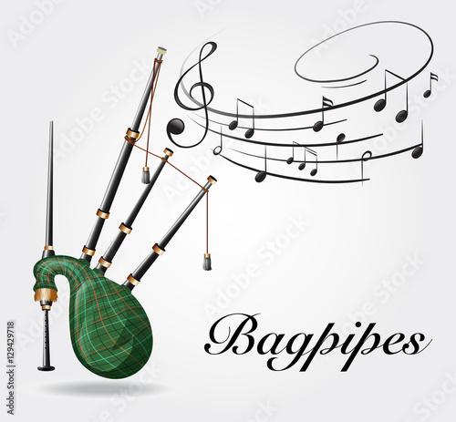 Font design with word bagpipes Fototapet
