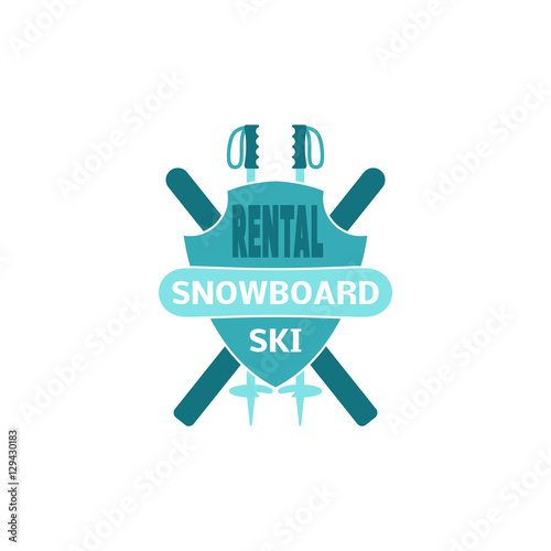 Logo rental Snowboard, ski.