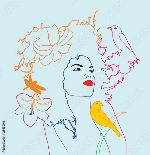 Abstract autumn girl