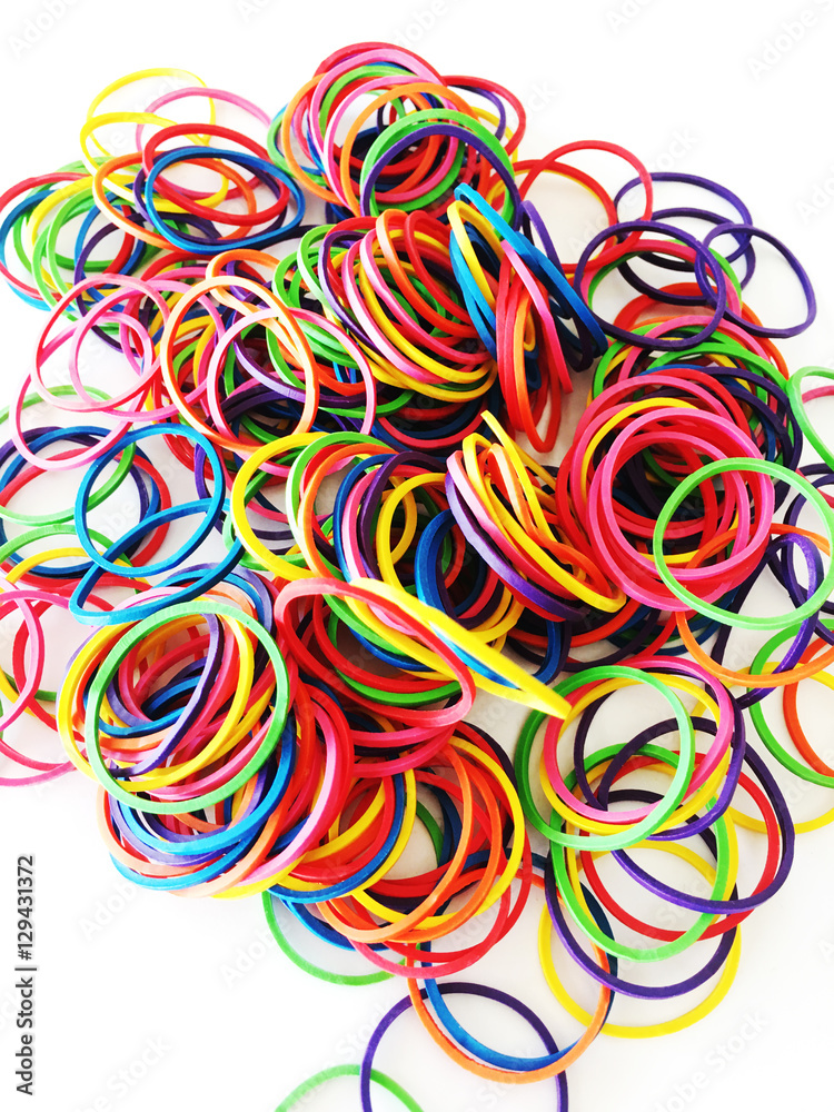 Colorful background rainbow colors rubber bands loom