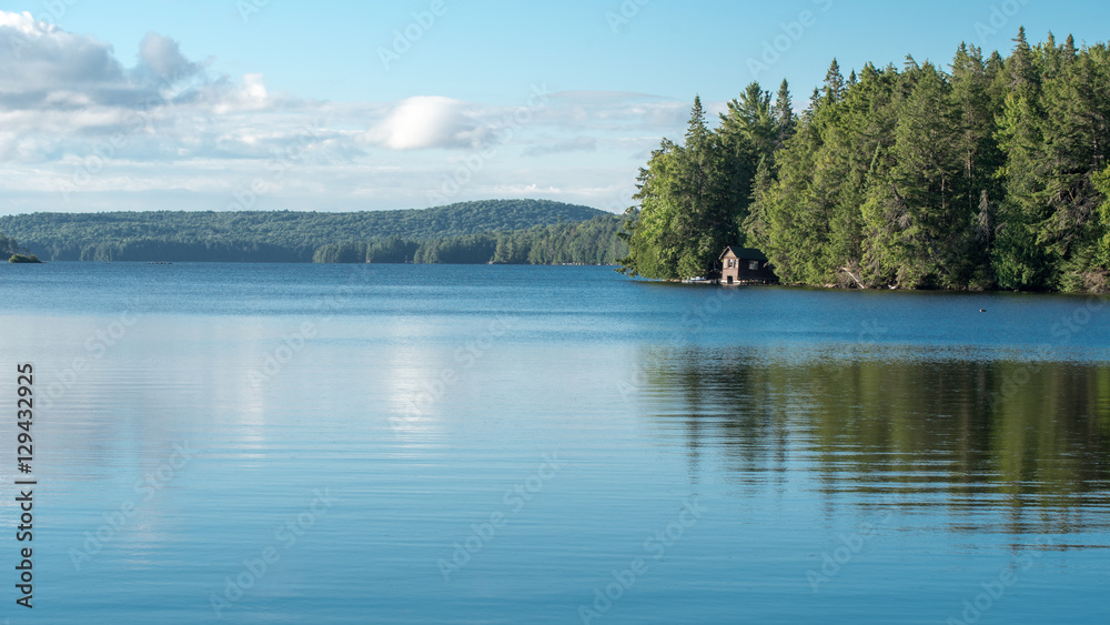 Cabin on a lake in Algonquin Provincial Park