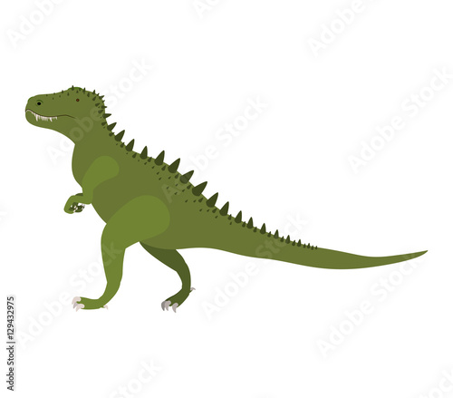 colorful cartoon with dinosaur tyrannosaurus vector illustration © grgroup