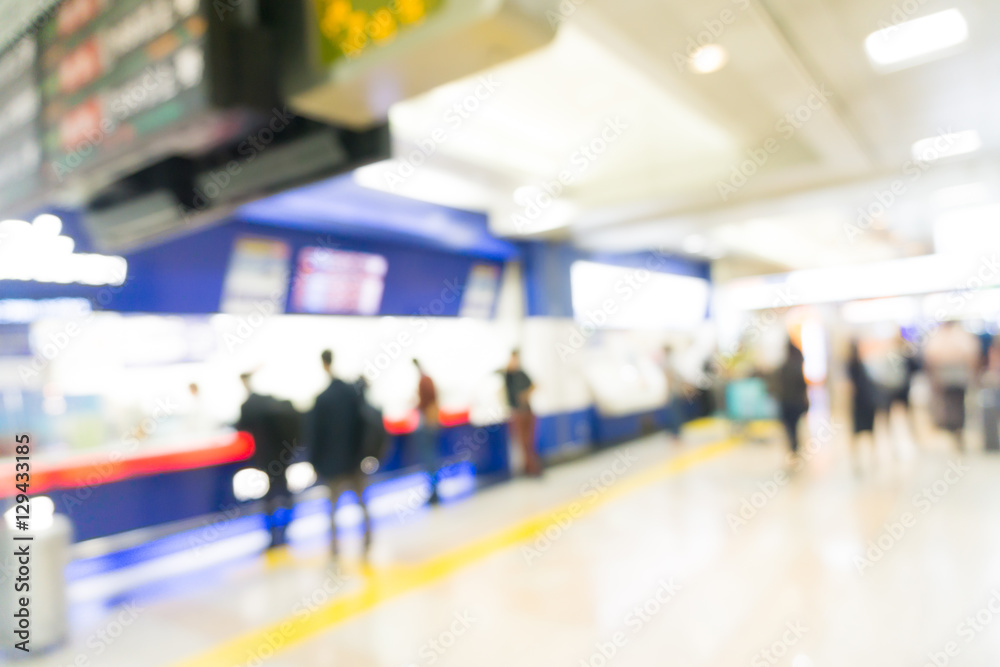 Railway passengers blurred image movement in subway  station