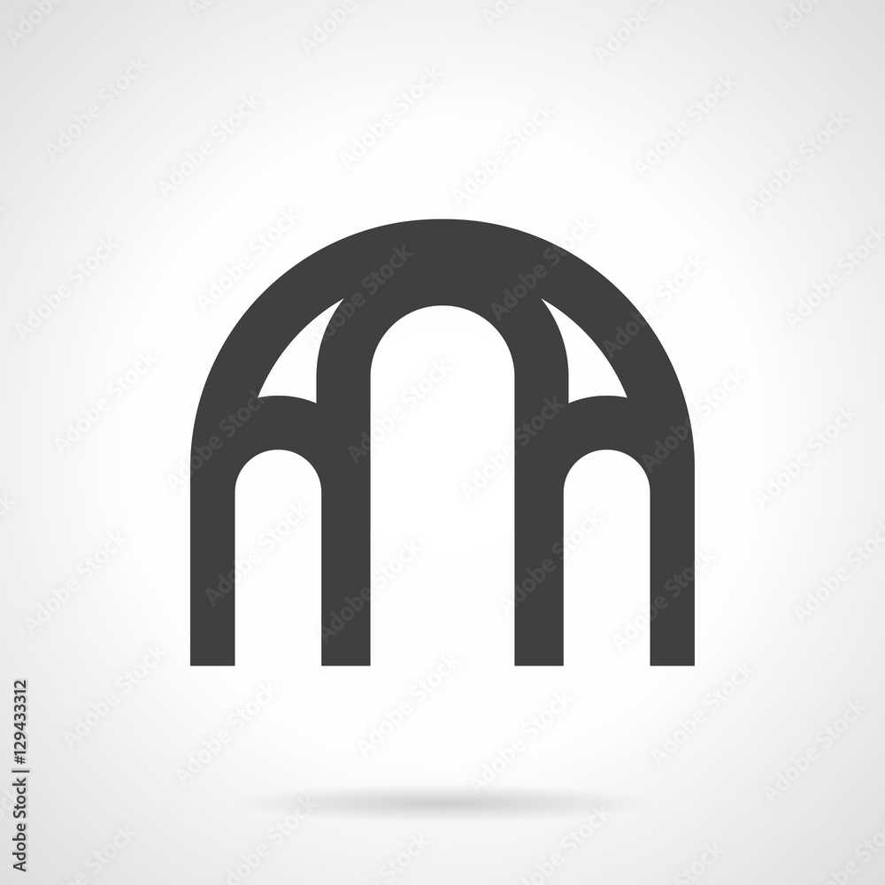 Window arch glyph style vector icon