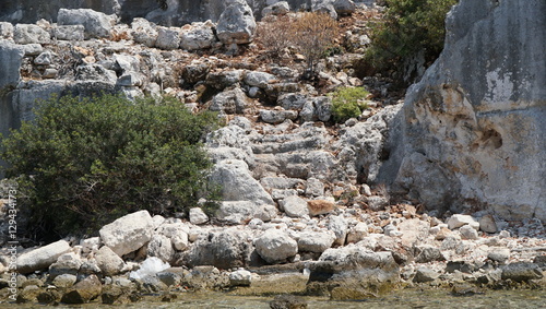 Ruins of the ancient city on the Kekova island, Antalya - Turkey