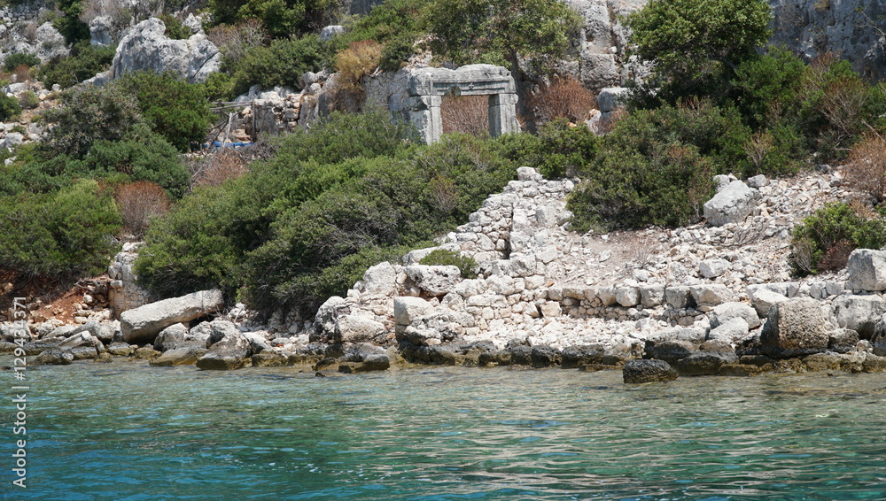 Ruins of the ancient city on the Kekova island, Antalya - Turkey