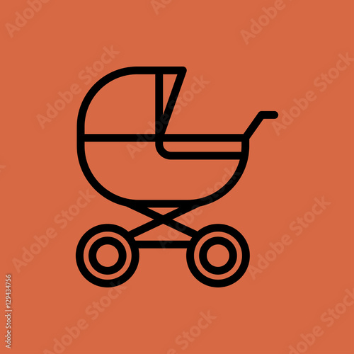 baby-stroller icon. flat design